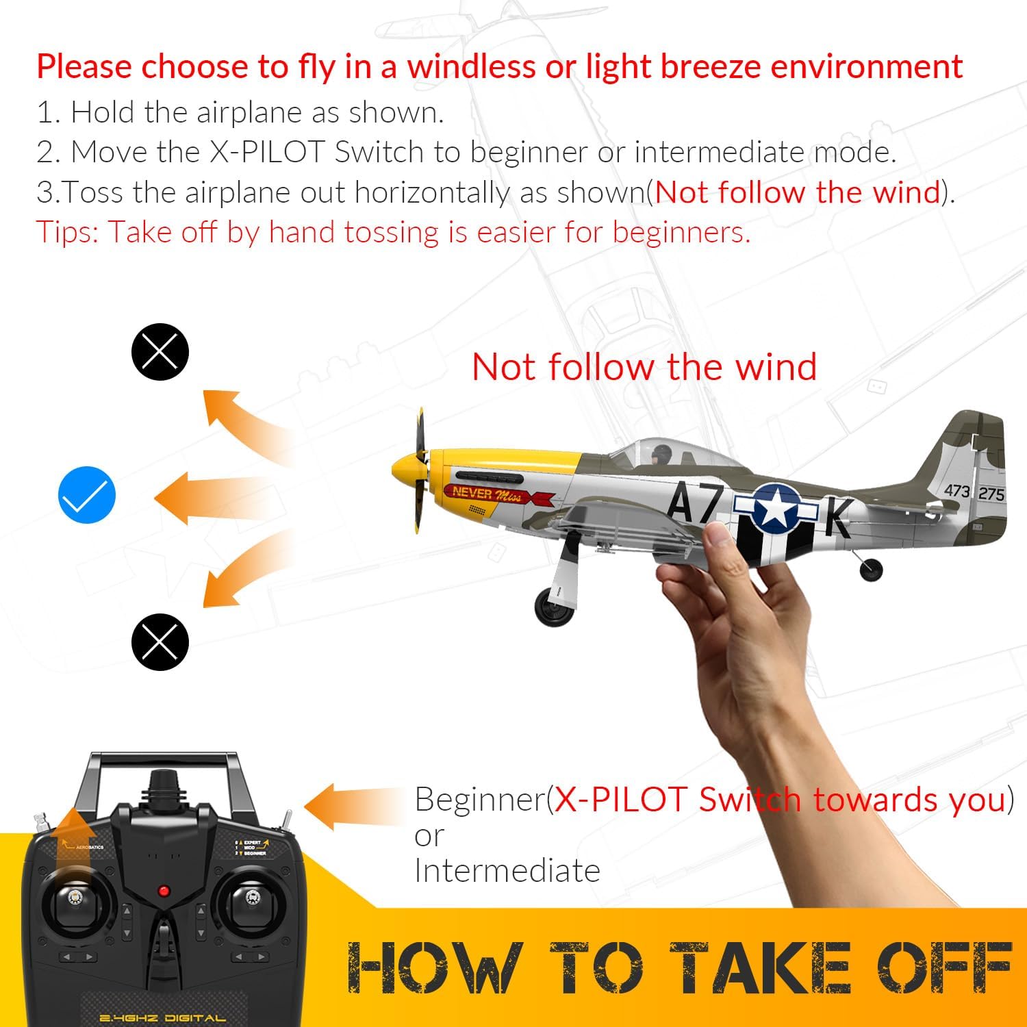 VOLANTEXR RC Plane for Adults,Brushless Motor, 4-Channel Remote Control Airplane, Upgraded Features, Beginner to Advanced - Fully Assembled, 20in x 16in - Image 9