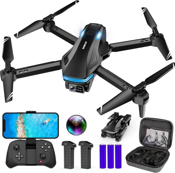 Drone with Camera for Adults, 1080P FPV Drones for kids Beginners with Upgrade Altitude Hold, Voice Control, Gestures Selfie, 90° Adjustable Lens, 3D Flips, 2 Batteries - Image 2