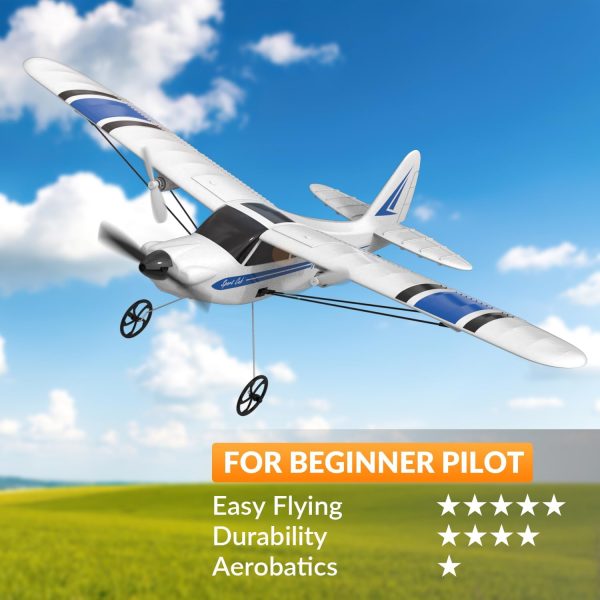 VOLANTEXRC RC Plane 2 Channel Trainer Airplane Sport Cub Remote Control Aircraft Toys Ready to Fly with Gyro Easy to Fly & 2.4GHz Radio Controlled for Kids & Beginner (762-2 Blue) - Image 7