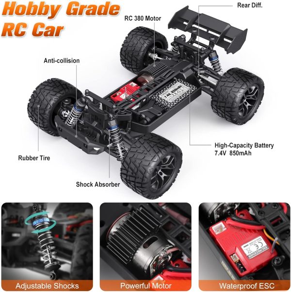 HAIBOXING RC Cars, 1:18 Remote Control Car For Adults, 4wd High-Speed Hobby RC Truck 36km/h Fast RC Drift Car Waterproof Off-Road Electric RC Buggy With 2 Batteries, RC Vehicle toy Gift For Boys, Kids - Image 5