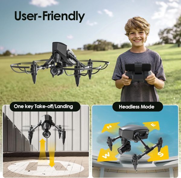 Drone with Camera for Kids 1080P, Wefone Mini Drone for Beginners Adults Small RC Dron HD FPV Quadcopter with Optical Flow Positioning, 3 Batteries, 3D Flip, One Key Start, Toy Gifts for Boys Girls - Image 4