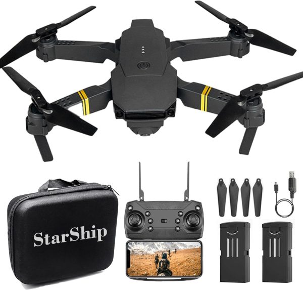 Starship 4k Drone, Camera for Adults 4K Drones High Resolution Aerial Photography Videography, Micro Drone with Carrying Case for Adult Beginners and Kids (Black 1set) - Image 2