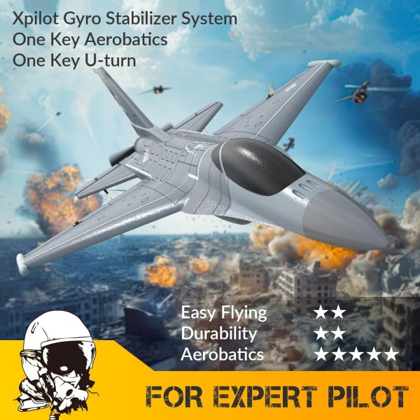 VOLANTEXRC 4CH RC Plane 2.4GHz RC Jet F-16 Fighting Falcon RC Airplane Fighter Ready to Fly with Xpilot Stabilizer System, One Key Aerobatic Perfect for Adults - Image 3