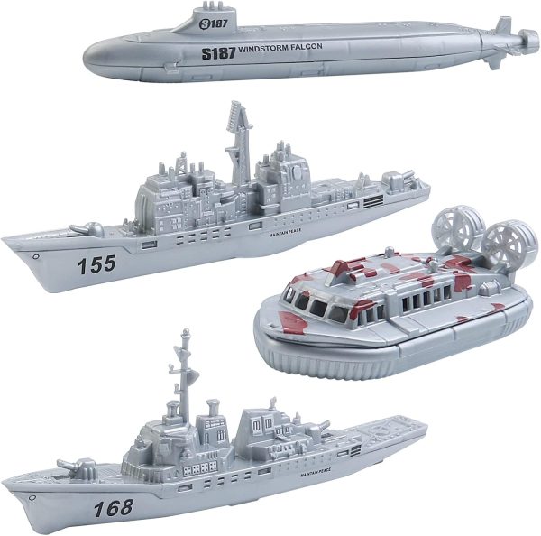 deAO Aircraft Carrier Toy with Scale Model Warplanes Warships Military Vehicles Battleship Helicopter Planes Trucks Tank Army Men Toys for Kids Boys Girls 18 Inches - Image 10