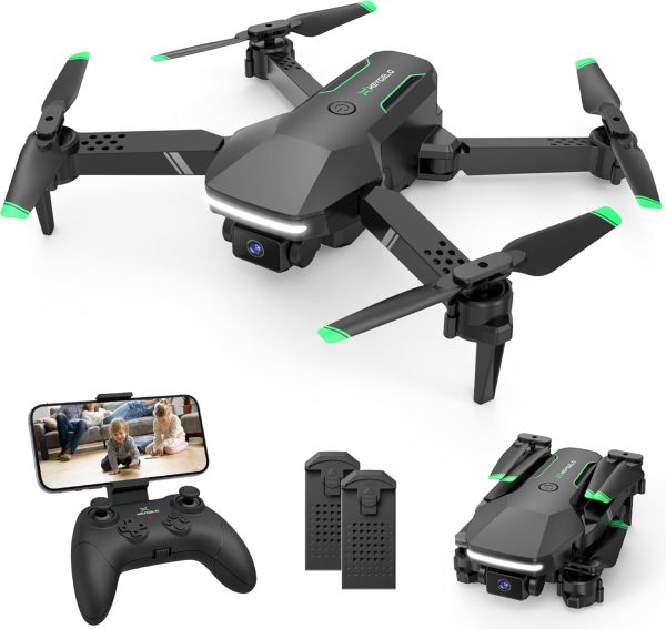 Drone with Camera for Kids - RC Helicopter Boy Gifts Toys, Mini FPV Drones with 1080P HD Camera, Foldable Remote Control Quadcopter with One Key Start, Stable Hover, Gesture Selfie, 2 Batteries, Black - Image 2