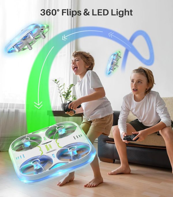 SYMA Kids Drone with LED Lights - X880 Indoor Drone with Altitude Hold, Easy to Fly Quadcopter with Full Protection, 360° Flips RC Helicopter UFO Gift for Adults Beginners - Image 3