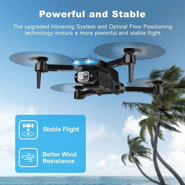 Drone with 1080P Camera - Foldable Remote Control Quadcopter with Voice Gesture Control, 3D Flip, One Key Start, Emergency Stop, 2 Batteries, Easier to use, Toy for Kids Adult Beginners - Image 5