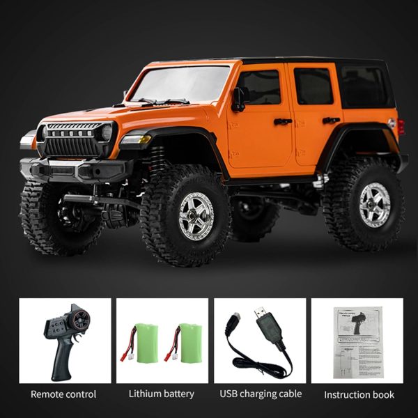 GoolRC RC Crawler 4WD RC Truck, D870 RC Rock Crawler, 1:18 Scale Remote Control Truck, All Terrains Off Road Climbing Car, 2.4GHz Electric Vehicle with LED Light for Adults, Include 2 Battery (Orange) - Image 9