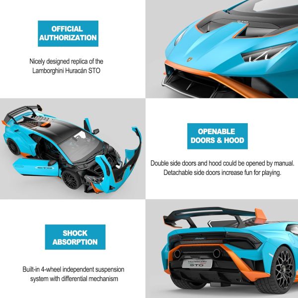 RASTAR Lamborghini RC Car R/C 1/14 Lamborghini Huracán STO Model Car Blue Lamborghini Toy Car 2.4Ghz Remote Control Car for Boys 8-12 - Image 7