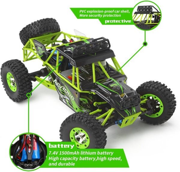 WLtoys RC Cars 1/12 Scale 2.4G 4WD High Speed Electric All Terrain Off-Road Rock Crawler Climbing Buggy RTR for Kids and Adults - Image 5