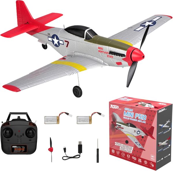 SPEEDY BEE RC Plane for Adults: P51 Mustang 4 Channel Remote Control Airplane with 3 Modes One-Key U-Turns Aerobatic RTF Kit for Beginners Kids Boy Gift Hobby - Image 2