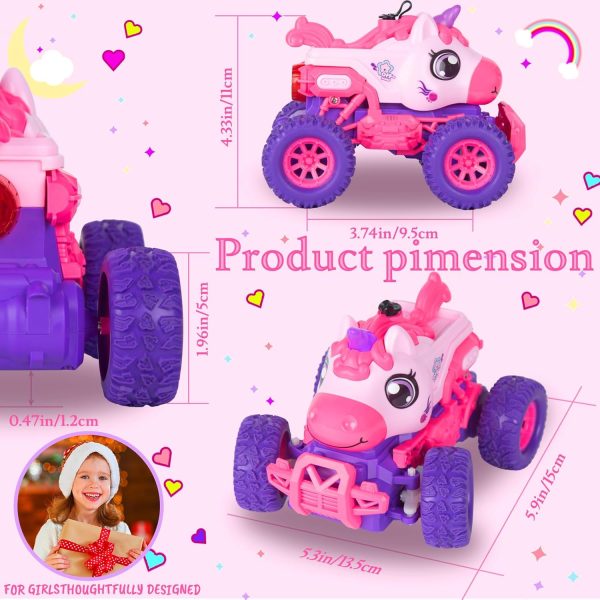 Unicorn Remote Control Cars for Kids, Remote Control Monster Truck Unicorn Toy, RC Monster Truck Unicorn Car with Spray LED Light, Unicorns Gift Toy for Girls Boys 8-12 Kids - Image 6