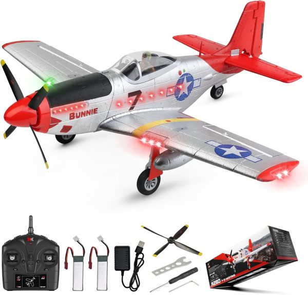 CKYSCHN WLtoys XK A280 RC Airplane, P51 Mustang 4 Channel RC Plane with Lights, 6G/3D Brushless RC Planes, Electric Remote Control Plane, Hobby RC Planes for Adults - Image 2