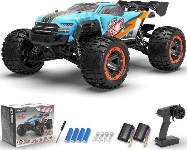 RACENT RC Truck 1:16 4x4 All Terrain RC Car 40KPH High Speed Remote Control Cars for Boys, Off-Road Monster Truck with 2.4Ghz Radio Control, 2 Batteries, Gifts for Kids Adults - Image 2