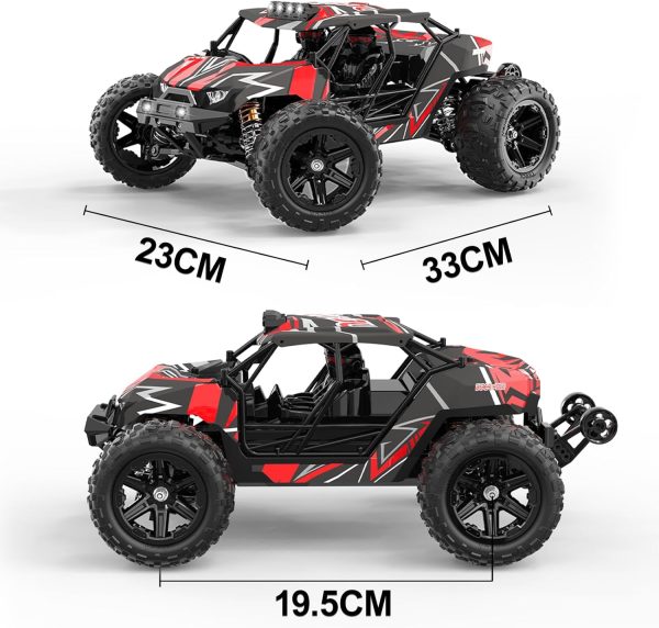 1/14 Brushless RC Car for Adults and Boys, Full Roll-Cage Frame, 4WD High-Speed 50 km/h, All-Terrain Remote Control RC Truck with Two 2S 1500 mAh LiPo Batteries, Compatible with 3S LiPo - Image 8