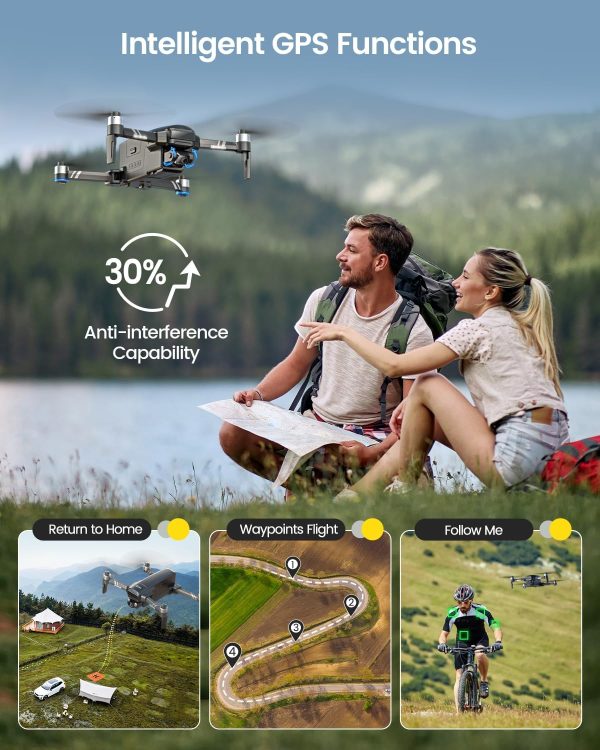 Holy Stone HS600 2-Axis Gimbal Drones with Camera for Adults 4K EIS, Integrated Remote ID, 10000 FT Range Transmission, GPS Drone with Brushless Motors, 4K/30FPS, Follow Me, Level 6 Wind Resistance - Image 8