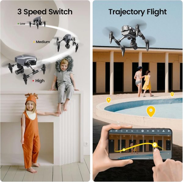 Drone with Camera for Kids 1080P, WeFone WF10 Mini FPV Drones Remote Control Quadcopter for Beginners Adults with 3 Batteries, Optical Flow Positioning, 3D Flip, One Key Start, Toys Gifts for Boys - Image 6