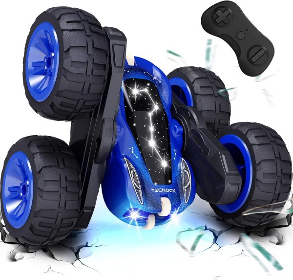 Tecnock Remote Control Car for Kids, 2.4GHz RC Car with Type-C Easy Charging, 4WD Double Sided 360° Rotates and Flips RC Stunt Car, Toys Gift for Boys and Girls - Image 2