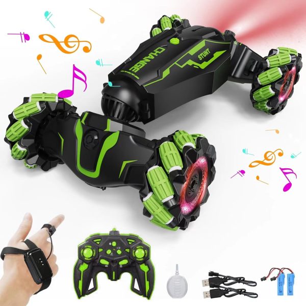 Upgraded Hand Gesture Sensing RC Stunt Car with Lights Music, Spray Fog Gesture RC Car Remote Controll Transformed Car 360° Spins All Terrains Monster Truck for Boys - Image 2