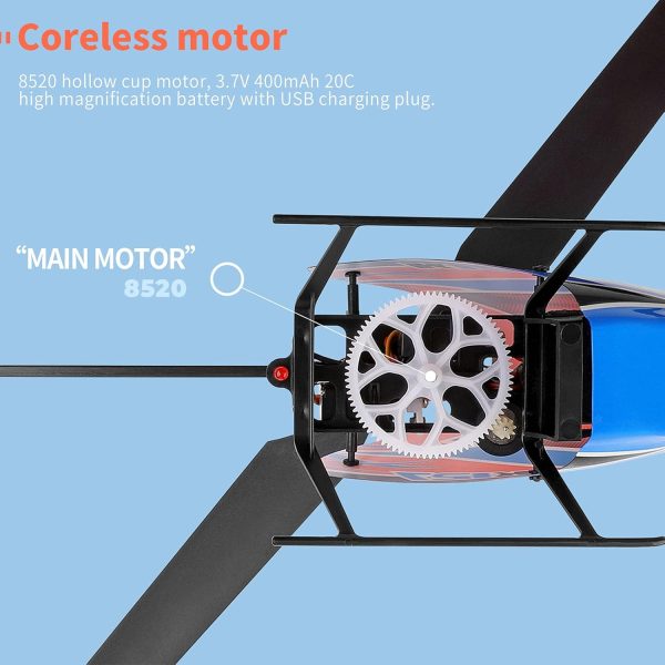 GoolRC RC Helicopter, WLtoys XK K127 Remote Control Helicopter, 4 Channel RC Aircraft with 6-Axis Gyro, Altitude Hold, One Key Take Off/Landing, Easy to Fly for Kids and Beginners, Include 3 Batteries - Image 9