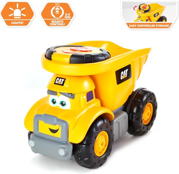 CAT Construction Toys, Junior Crew Lil' Movers Remote Control Truck, RC Car + Dump Truck, Working Headlights, with Child Friendly Controller - Image 6