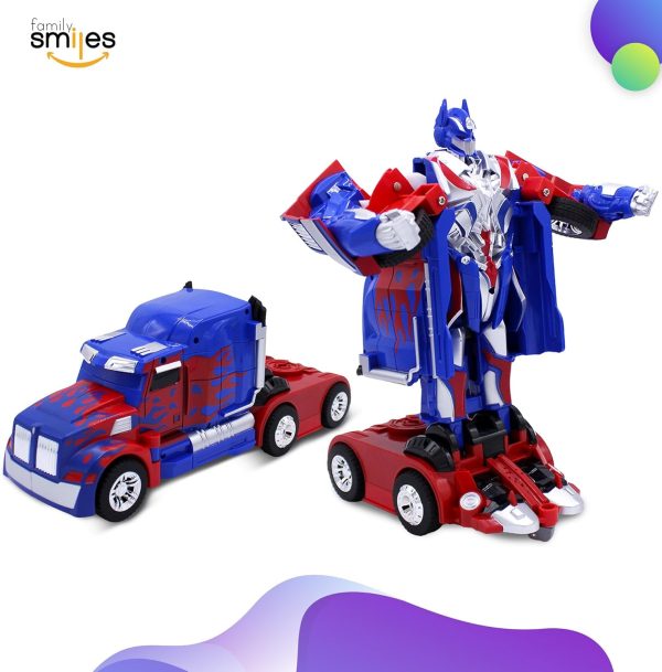 Kids Transforming Robot RC Truck Toys for Boys 8-13 Remote Control Car Gift Blue - Image 5