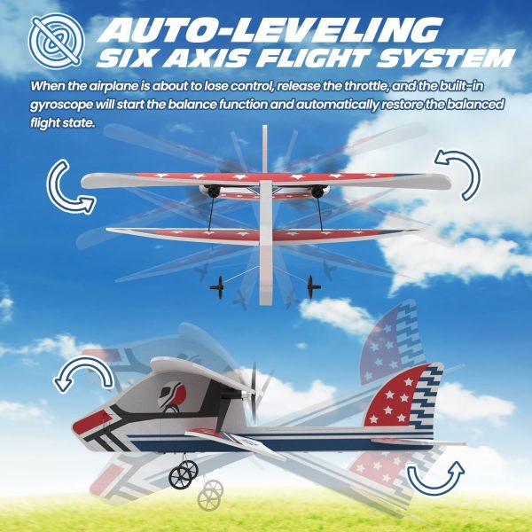 DEERC RC Plane, 2.4GHZ Remote Control Airplane W/ 3 Batteries & 6-axis Gyro Stabilizer, 2CH RTF RC Glider Toy for Beginners Kids Boys Girls Adults - Image 5