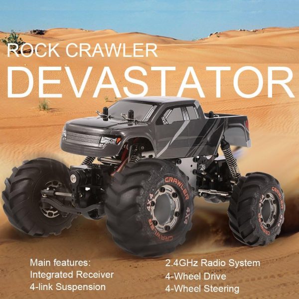 GoolRC 2098B RC Car for Kids and Adults, 1/24 Scale 2.4GHz Remote Control Car, 4WD 4WS Devastator Rock Crawler with Double Servo Off-Road RC Electric Toy Car RTR - Image 4