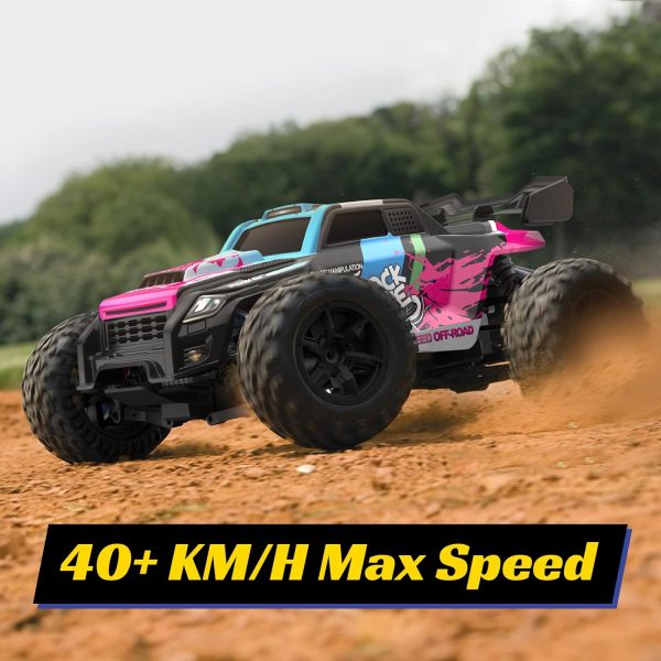 Powerextra RC Cars for Adults, 1:16 Scales High Speed 40+ KM/H Remote Control Truck, 4WD Hobby Electric Off Road Monster Trucks with LED Light, 2 Batteries, 50+ Mins Play Car for Boys & Girls - Image 8