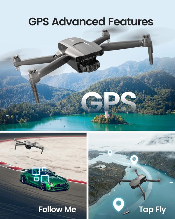 Holyton HT70 3 Axis Brushless Gimbal GPS Drones with Camera for Adults 4K; FAA Compliant FPV RC Quadcopter Drone with 4K/30FPS Video, 10000ft Range, QuickShot, Night Vision, Follow Me, Auto Return - Image 6