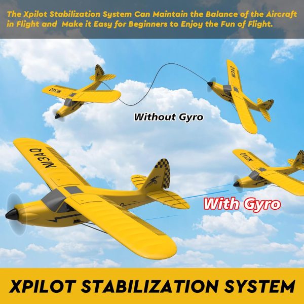 28℃ RC Plane 3 Channel Remote Control Airplane Trainer Airplane Sport Cub S2 with Propeller Saver&Xpilot Stabilization System,One-Key U-Turn Easy to Fly for Kids & Adults, Yellow (761-14 RTF) - Image 9