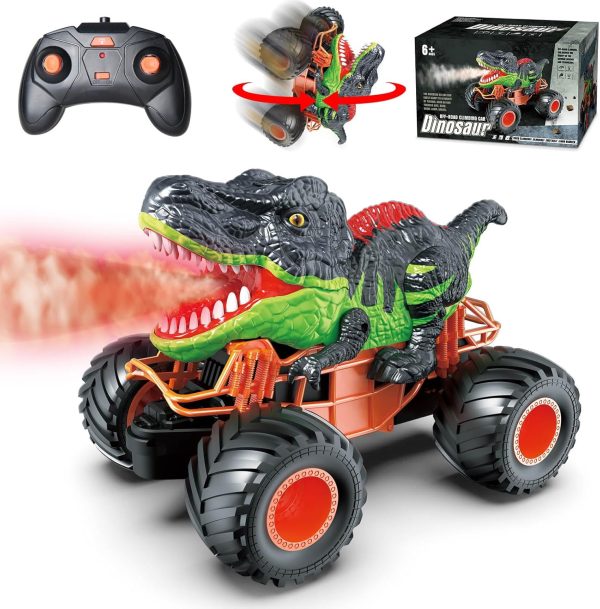 RC Dinosaur Car Toys for Kids 2.4GHz Remote Control Truck with Light, Sound & Spray Electric Monster Trucks Gifts for Boys Girls 3,4,5,6,Years Old - Image 2