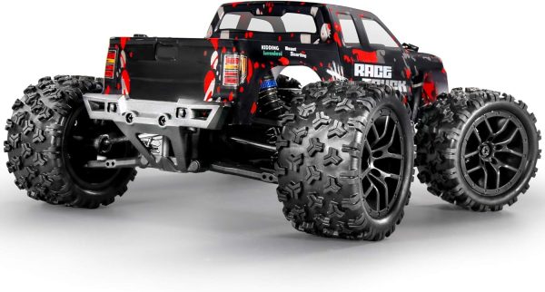 HAIBOXING 1:18 Scale All Terrain RC Car 36KM/H High Speed, 4WD Electric Vehicle,2.4 GHz Radio Controller, Included 2 Batteries and A Charger,Waterproof Off-Road Truck (Red) - Image 8