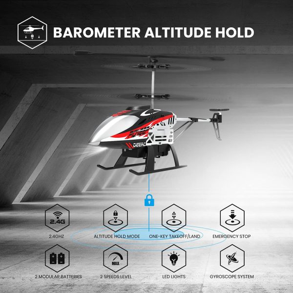 DEERC DE52 Remote Control Helicopter,Altitude Hold RC Helicopters with Storage Case Extra Shell,2.4GHz Aircraft Indoor Flying Toy with High&Low Speed Mode,2 Modular Battery for 24 Min Play Boys Girls - Image 4