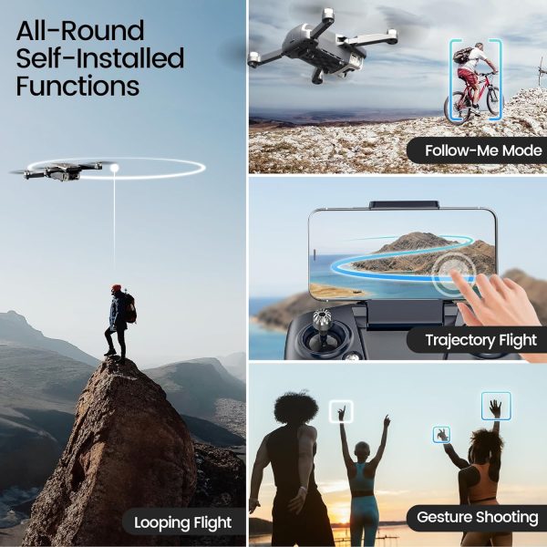 Holyton GPS Drone with Camera for Adults 4K,HT50 Quadcopter with Auto Return, Under 249g, FOV 120°, 5GHz Transmission, 2 Batteries 50-Min Flight Time, Follow Me, Foldable Drone, for Beginners - Image 4