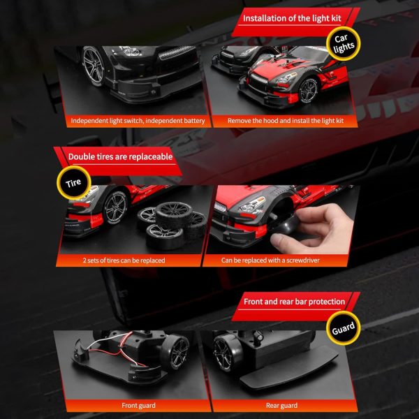 GoolRC RC Drift Car 1/16 RC Car Remote Control Car 2.4GHz 4WD 30km/h RC Race Car High Speed Kids Gift RTR RC Cars for Boys Waterproof Electric Car Toy Car - Image 5