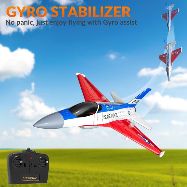 VOLANTEXRC RC Plane F-16 Fighting Falcon - 2.4Ghz 2CH Remote Control Airplane Jet Fighter Ready to Fly with Cool Lights, for Beginners, Boys and Girls (762-4) - Image 3