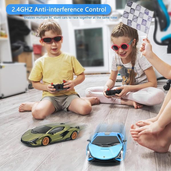 QUN XING Remote Control Car 1:24 Officially Licensed 2.4GHZ Rc Cars Lambo Sport Racing Toy Car for Kids Boys 4-7 Years Birthday Gift, Blue - Image 6