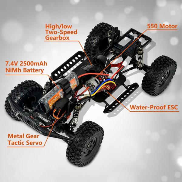 Cheerwing 1:10 Scale Rock Crawler 4WD Off-Road Remote Control Monster Truck with Two-Speed Gearbox Hobby RC Car for Adults - Image 5