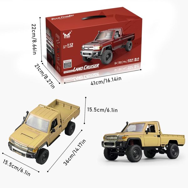 1/12 RC Crawler MN82 RC Car RC Rock Crawler RC Truck 4x4 with 3 Upgraded 1200mah Battery 2.4GHz Remote Control Truck 4WD Off-Road Pick-up Truck RTR 280 Strong Magnetic Motor - Image 3