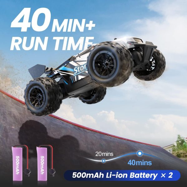 DEERC RC Car Remote Control Car for Age 8-12, All Terrain RC Monster Truck W/ 2 Batteries for 40 Min Play, 2.4GHz Outdoor Off Road Rock Crawler Toy Xmas Gift for Boys Girls Kids Beginners - Image 7