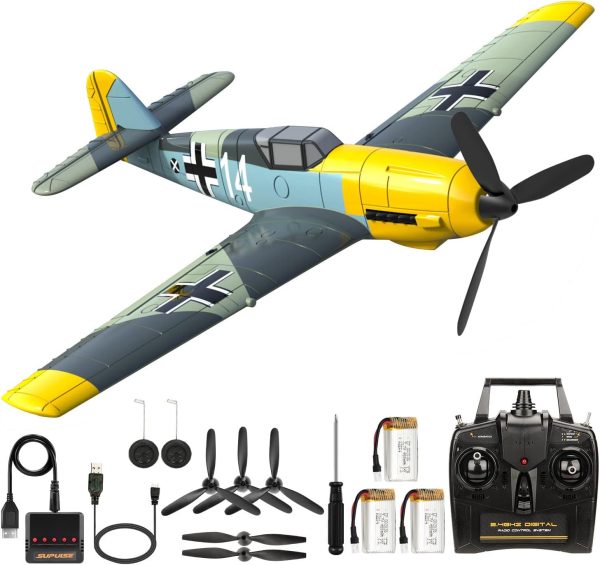 Remote Control RTF Airplane, 4 Channel 6-Axis Gyro Park Flyer RC Plane BF109, WW2 Warbird Aircraft Toy Gift for Adults & Kids - Image 2