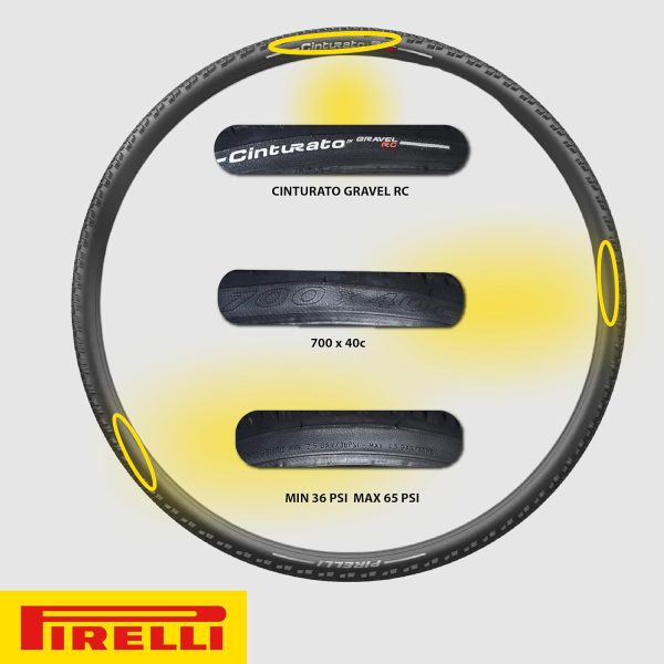 Pirelli Cinturato Gravel RC 40-622 (700 x 40c) Gravel Bike Tire - Gravel Racing Specific Design for Pro-Level Performance - Higher Speeds - Enhanced Lateral Grip - Image 5