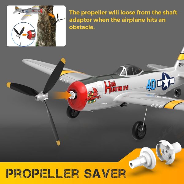 CKYSCHN RC Plane for Beginners, VOLANTEXRC 4 Channel P-47 RC Airplanes, Remote Control Airplanes for Adults, Hobby RC Airplanes with Xpilot System, One Key Aerobatic Planes - Image 4