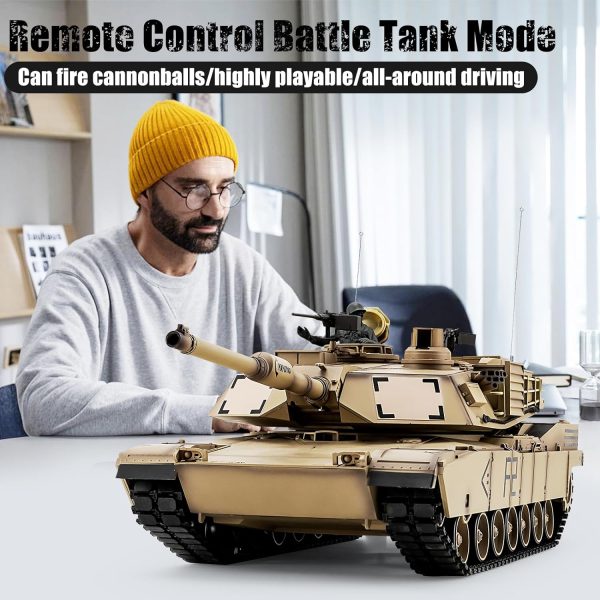 RC Tanks US M1A2 Abrams Army Tank, HengLong 1: 16 2.4ghz M1A2 Abrams Main Battle Tank Model, Remote Control Tank Vehicles with Sound & Light for Ages 14+ - Image 8