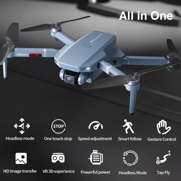 Brushless Motor Drone with Dual Camera Real 1080P WiFi RC Quadcopter Remote Control Airplanes Long Range FPV Plane Gift for Adults Kids Beginner, 2 Batteries 34 Mins Flight Time,Speed Adjustment,Waypoints,Gesture Selfie,Auto Hover - Image 9