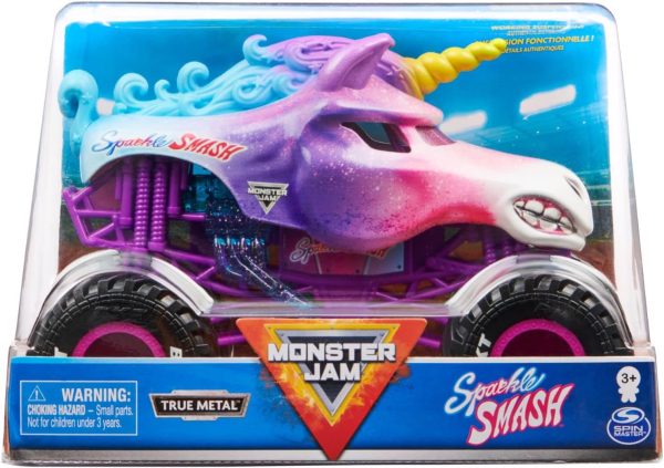 Monster Jam, Official Sparkle Smash Monster Truck, Collector Die-Cast Vehicle, 1:24 Scale - Image 2