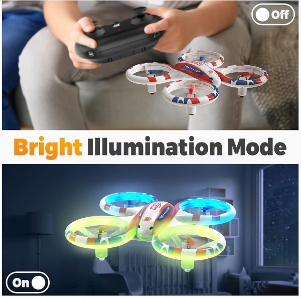 BEZGAR HQ051 Drones for Kids - RC Drone Indoor, LED Remote Control Mini Drone with 3D Flip and 3 Speed Propeller Full Protect Small Drone Quadcopter for Beginners, Easy to fly Gifts for Kids - Image 3