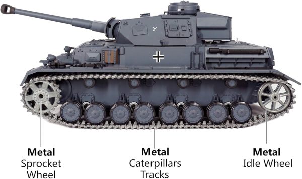 Modified TK7.0 Edition 1/16 2.4ghz Remote Control German Panzerkampfwagen IV Tank Model(360-Degree Rotating Turret)(Steel Gear Gearbox)(3800mah Nimh Battery)(Metal Tracks &Sprocket Wheel & Idle Wheel) - Image 3