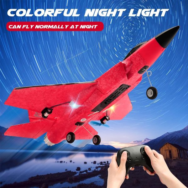 ANTSIR RC Airplane F-35 Remote Control Lightning II Jet Plane, 2.4Ghz Smart Gyro Easy to Fly for Kids Adults Beginners (Red) - Image 4